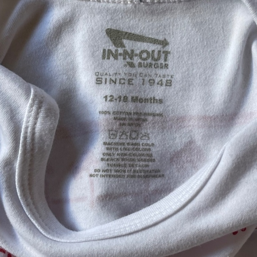White and Red Baby Onesie - Picture 9 of 9